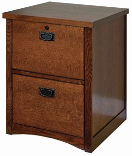 Mission Oak Two Drawer Wood File Cabinet