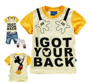 2012 New Baby Boys Girls Mickey Mouse Short Sleeve Funny Tee T Shirts 2 8years