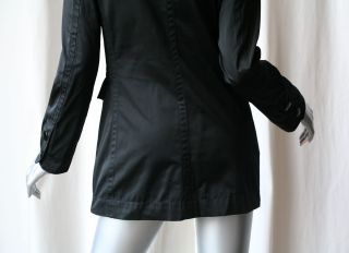 Fay Black Slick Italian Virginia Baby Coat Jacket XS