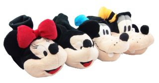 New Girls Minnie Mouse Disney Mickey Club Slippers Size 4 5 6 7 8 9 10 11 12 13