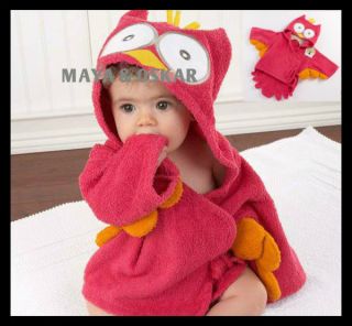 Baby Toddler Girl Boy Animal Funky Hippo Bath Wrap Bathrobe Robe Dressing Gown