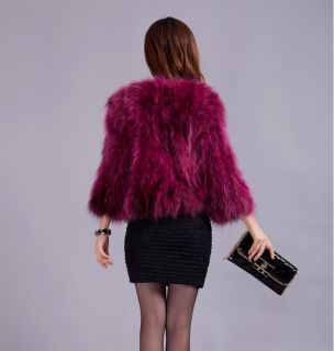 Hot Fashion Girl Real Raccoon Fur Coat Short Slim Jacket Warm Winter Jackets