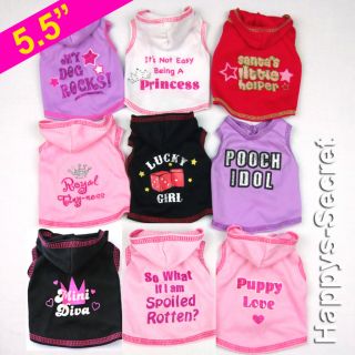 Small Dog Puppy Rabbit Tee Vest Hoodie Clothes XXS