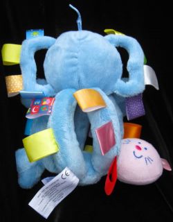 Taggies Plush Blue Elephant Rattle Kitty Lovey Baby Toy