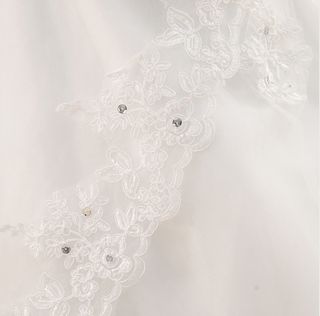 New Women's White Princess Lace Bra Strapless Chiffon Sleeveless Wedding Dress
