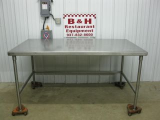 72" x 40" Large Stainless Steel Heavy Duty Work Prep Top Roll Under Table 6'
