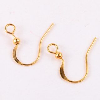500pcs Charms Gold Plated Earwires Earrings Fish Hooks Findings 14 12mm 1272