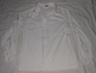 Vintage Perma Prest The Shirt Womens White Long Sleeve Blouse Size 18