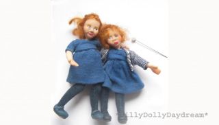 OOAK Miniature Doll 1 12th Scale Dollhouse Mini Little Girl 3 25" Tall Art Doll