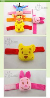 Disney Pig Bear Tiger Donkey Baby Pram Crib Soft Toy Wrist Rattles Hands Finders