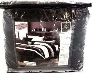 Girls Cheetah Black White Oversized 8 Piece Comforter Set King