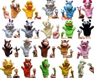 2pcs Soft Animal Hand Finger Puppet Baby Infant Kid Toy Parent Child Plush Toys
