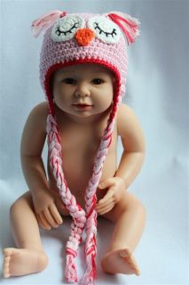 New Cute Owls Newborn Baby Child Girls Boys Knit Hat Cap Photograph