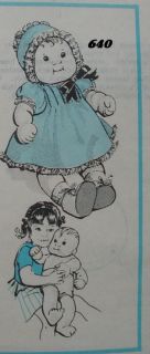 18" Vintage Baby Doll Fabric Pattern Mail Order 640