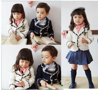 Hot Preppy Style Girl Toddler Boys Small Suit Korean Style Jacket Kids Coat 2 7Y