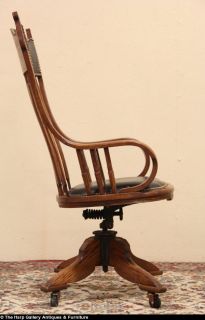 Oak Antique Swivel Desk Chair Johnson Chicago Pat 1898