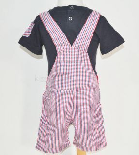 A1640 Boys Kids Baby Clothes Set Overalls 2pcs Outfit Top Bib Pants S0 3Y