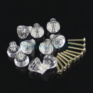 10PCS19MM Clear Faceted Drawer Knob Cupboard Cabinet Jewelry Box Pull Handle DIY
