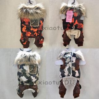 Camo Dog Clothing Jacket Wear Cotton Autumn and Winter Warm Dog Clothes Coats