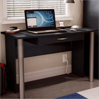 South Shore City Life Wood Black Finish Computer Desk
