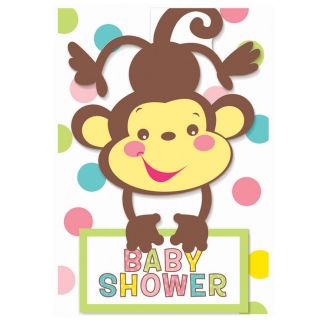 Fisher Price Baby Shower Invitations 8 Count Monkey