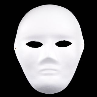 DIY Face Mime Mask Party Ball Halloween Masquerade Masks White 25cmx19cm 5pcs