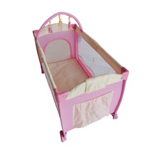 Portable Baby Child Kid Travel Cot Playpen Play Pen Bed Bassinet Entryway Pink