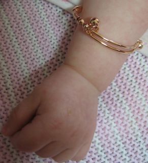 Rose Yellow Gold Filled Girl Boy Baby Bangle Bracelet Many Designs