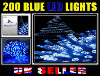 200 Blue LED Lights Christmas New Year Eve Party Tree Indoor Outdoor Light Chase