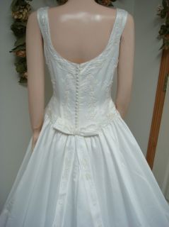 L69 New Pearl White Satin Mori Lee Wedding Dress 10