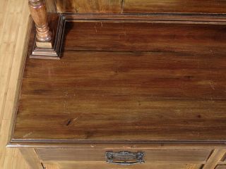 Antique English Walnut Mirrorback Buffet Sideboard Server c1899 F57