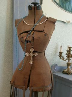 Shabby Old Pinch Waist Mannequin Dress Form Wire Cage