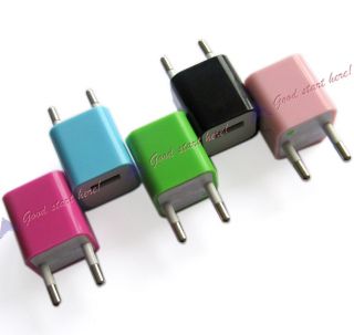 1 5 Color EU USB Wall Home Adapter AC Power Charger for iPhone 3G 3GS 4G 4