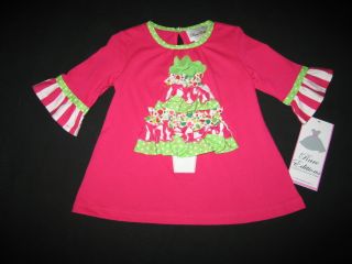 New "Christmas Tree Ruffles" Pants Pink Girls 2T Baby Holiday Boutique Clothes