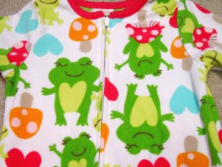 Girls Fall Winter Fleece Blanket Sleeper Pajamas PJs 2T Carters Frogs Must See