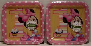 Minnie Mouse First Birthday Party Banner 32 Plates Napkins 16 Cups 2 Tablecovers