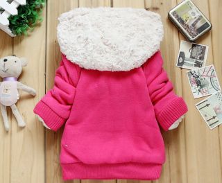 Casual Baby Girls Tops Kids Plush Fleece Hoodies Sweatshirt Coat Clothing 2 6Y