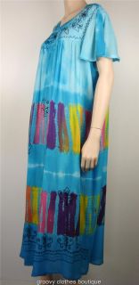 Plus Size Baby Doll Tie Dye Festival Maxi Cap Sleeve Dress Sz 22 30 AU