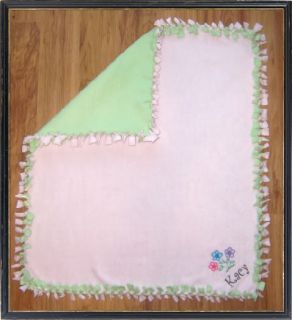 Personalized Monogram Baby Girl Tie Knot Fleece Blanket