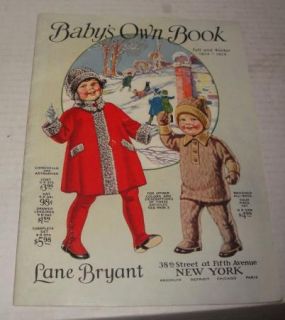 1925 Lane Bryant Baby's Own Book Children's Clothing