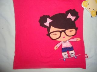New Girls Harajuku Lovers Baby Pink Skate Nerd Shirt 6