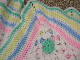 Hand Crocheted Baby Shawl Crib Blanket 62 x 120