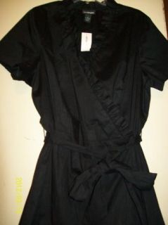 Lane Bryant Woman's Plus Size Semi Wrap Ruffled Dress Black 24