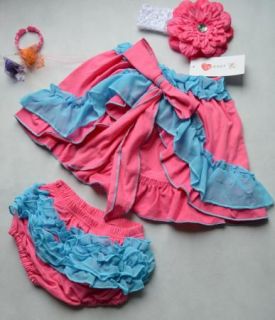 Girls Baby Ruffle Top Dress Pants Headband Set 0 24months Bloomers Clothing
