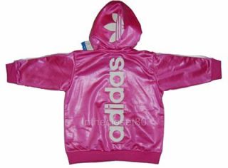 New Adidas Chile 62 Linear Baby Girls Hoody Full Tracksuit Bloom Pink White