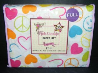 Pink Cookie Chalk Board Full Sheet Set Rainbow Hearts Peace Sign Smiley Face New