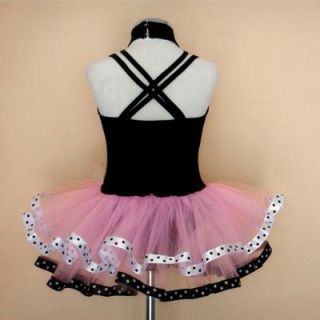 Girls Pink Black Leotard Ballet Tutu Dance Dress sz2 3T