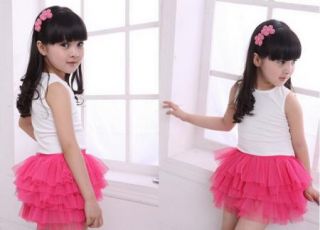 Girl Princess Baby Mini Tutu Dress 6LAYER 2 7Y Tulle Summer Party Skirt Clothing