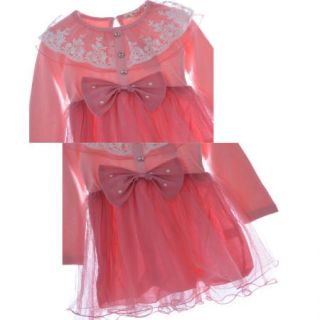 Toddlers Kids Girls Princess Clothes Long Sleeve 2 7Y Tulle Tutu Dress Pink