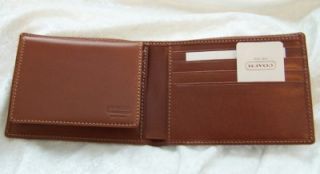 Coach Mens Wallet Water Buffalo Brown Plush Leather Wallet Gorgeous 74397